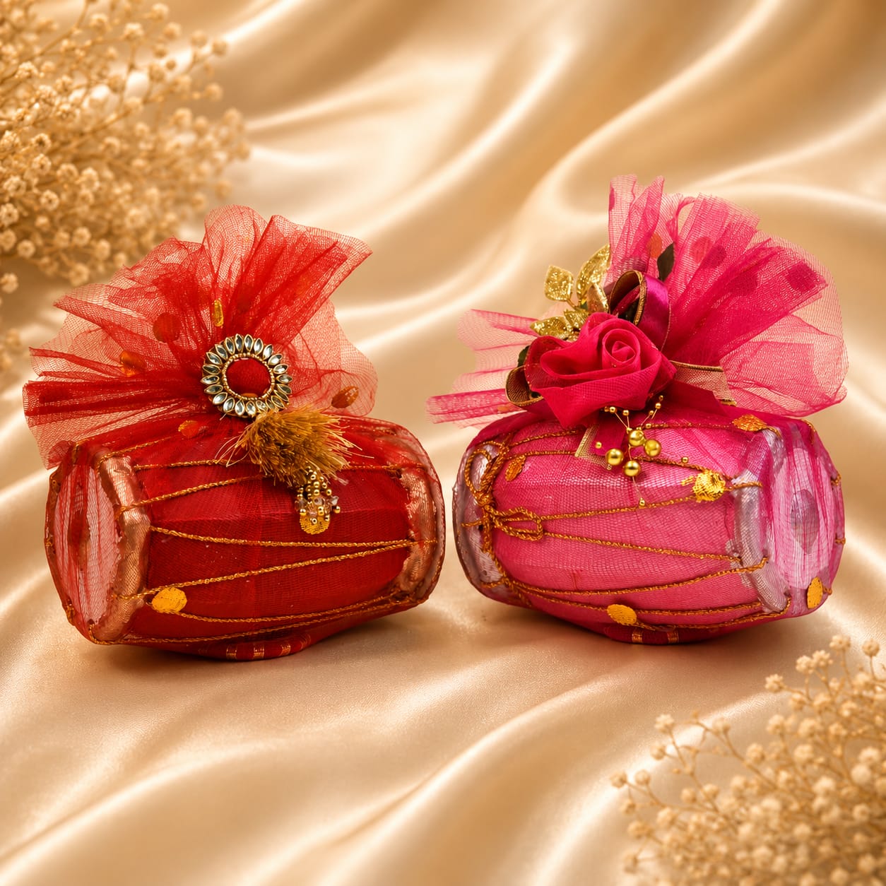 Choko Delights royal gold chocolate basket with jhumka charm and foil-wrapped chocolates