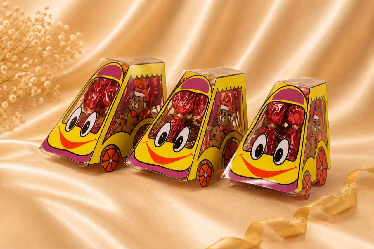 Choko Delights festive 20-piece assorted gold foil chocolate tray in gold-lined presentation tray