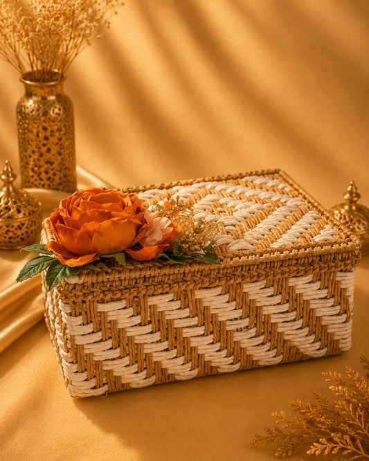 Floral Woven Gift Hamper Basket